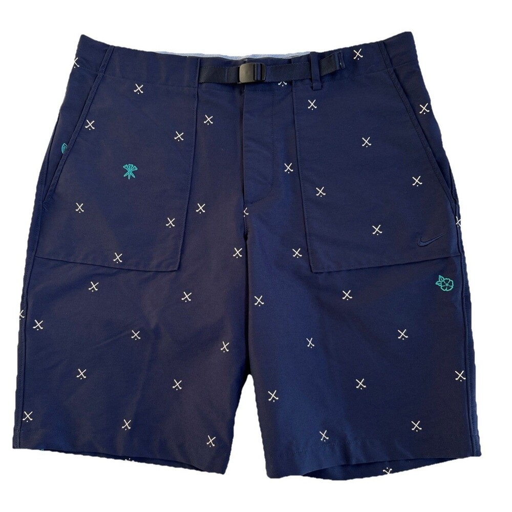 Mens Nike Flex Lucky Novelty Charms Golf Shorts Sz 34 Slim Fit Belted CQ4877-451